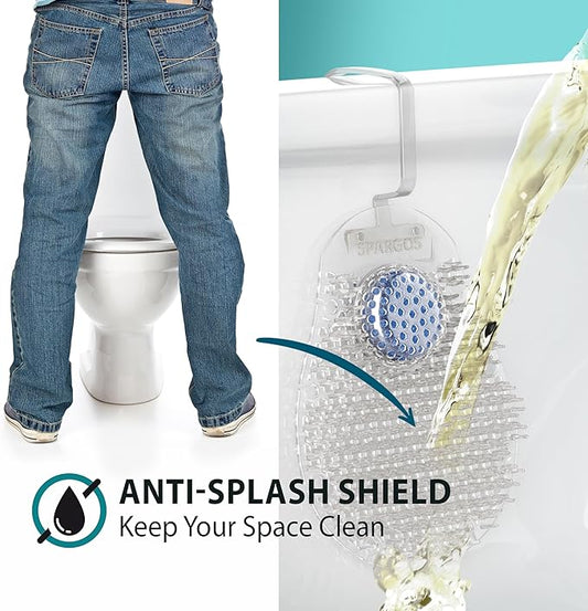 Home Bathroom Urinal Screen Deodorizer - Ocean Breeze Scent Urinal Cakes | 14-Day Anti-Splash Pad for Rimmed Toilets | 1-Pack White Hygienic Mat