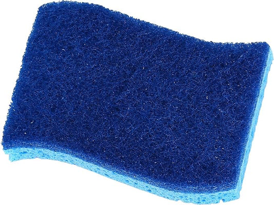 Non-Scratch Cellulose Sponge Kitchen Scrub Sponge with Scouring Pad Set, Good for Non-Stick Cookware Frying Pan, Pot, Counter Top, Sink Scrubbing, Kitchen Scrubbers, Pack of 2, (Blue)