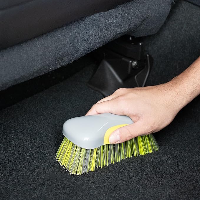 Heavy Duty Stiff Bristle Brush for Carpet and Upholstery Cleaning, Automotive and Home Scrubbing