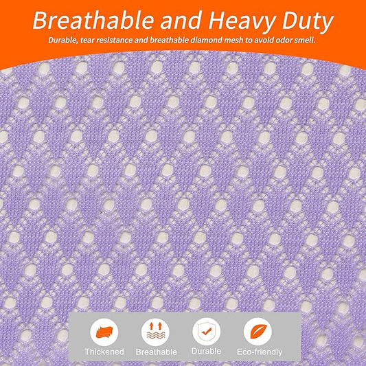 Polecasa Heavy Duty Diamond Large Mesh Laundry Bag with ID Tag and Locking Drawstring Closure - 24 x 36 inches - Laundry Hamper Liner, Washable Laundry Bags for Travel, Sports, Dorms (Purple)