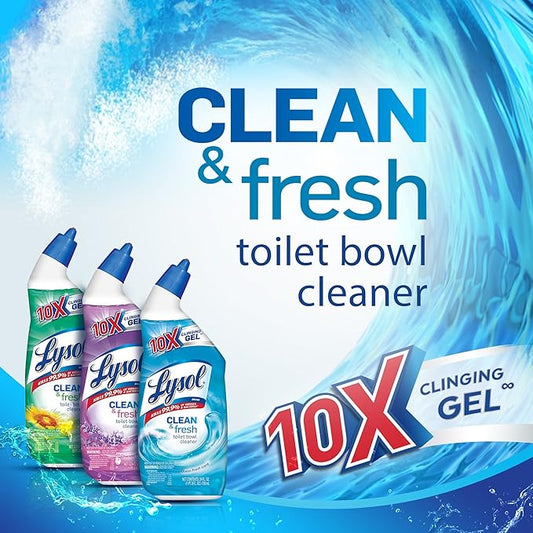 Lysol Power & Fresh Cling Toilet Bowl Cleaner Value Pack, Country Scent, 48 oz