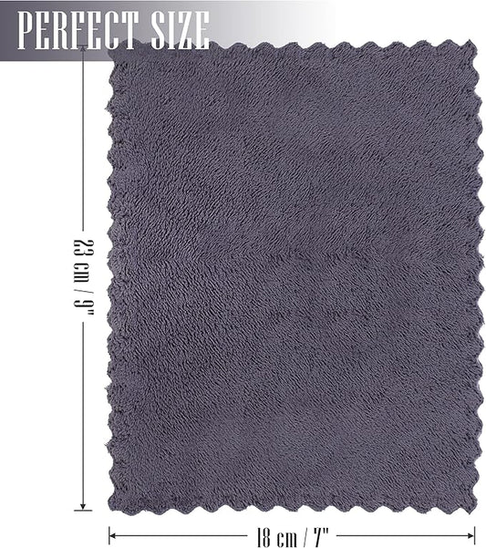 Sunny zzzZZ 24 Pack Kitchen Dishcloths - Does Not Shed Fluff - Reusable Dish Towels, Dish Cloths, Super Absorbent Coral Fleece Cleaning Cloths, Nonstick Oil Washable Fast Drying, 7 x 9 Inch (Grey)