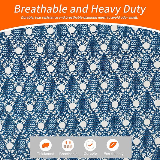 Polecasa Extra Heavy Duty Large Diamond Mesh Laundry Bags with Drawstring Closure & ID Tag, 2 Pack 24 x 36 inches Washable Storage Bag for College, Travel, Sports, Dorms, Blue