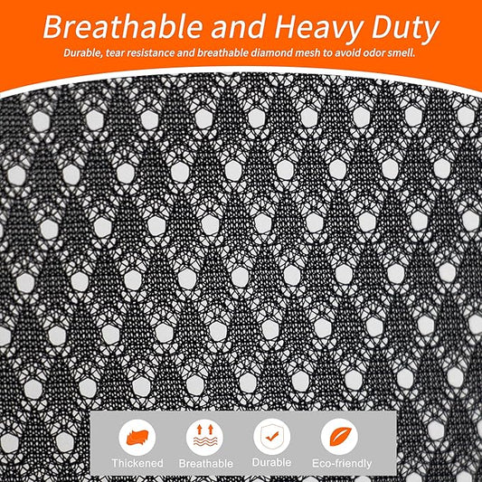 Polecasa Extra Heavy Duty Large Diamond Mesh Laundry Bags with Drawstring Closure & ID Tag, 24 x 36 inches Washable Storage Bag for College, Travel, Sports, Dorms, Black