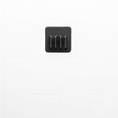 TOOLETRIES The George Toothbrush Holder - Silicone Toiletry Organizer, Shower & Bathroom Accessory - Features Silicone-Grip Technology, Removable & Reusable - Charcoal