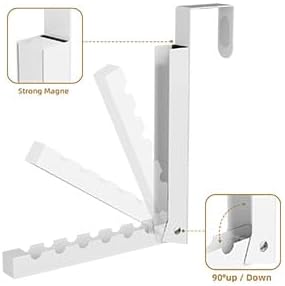 Over The Door Hanger Folding Clothes Drying Rack, Folding Hanging Coat Rack for Indoor Laundry Room Compact Small Space Foldable Portable Clothing Hanger Hook Collapsible- 4 Pack (White)