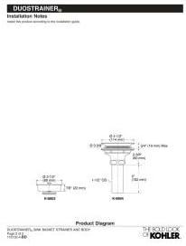 KOHLER K8803-CP Duostrainer Sink Strainer Basket, Removeable Stainless Steel Open/Close Stopper, Tight Seal, Polished Chrome