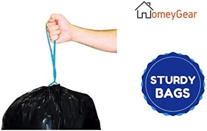Strong Large 30 Gallon Drawstring Trash Bags Black Can Liners Kitchen Garbage Bags Multipurpose 56 CT Home Lawn Bags
