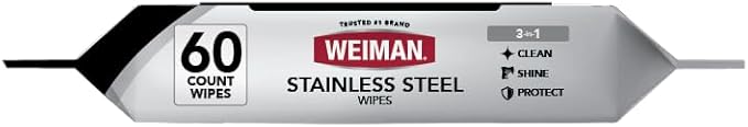 Weiman Stainless Steel Cleaner & Polish Kit, 2 Wipes & Cloth, Anti-Fingerprint, Removes Grease, Water Spots, Streaks & Residue, Polishing Cleaner Safe for Appliances, Chrome, Sinks & Grill Exteriors
