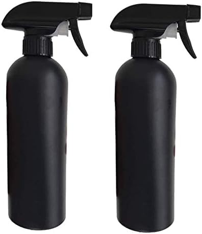 Plastic Spray Bottle for Hair Plant Mister, Cleaning, 500ml Black, Pack of 2, 17OZ