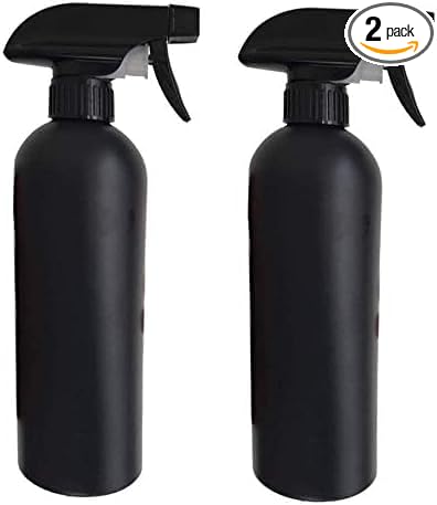 Plastic Spray Bottle for Hair Plant Mister, Cleaning, 500ml Black, Pack of 2, 17OZ