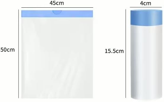 Disposable Durable Trash Bags, 4 Gallon Capacity, 45x50cm, Small to Medium Size, for Office Kitchen Bathroom, Drawstring (150)