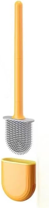RV Silicone Toilet Brush with Holder, Toilet Bowl Brush for RV Travel Trailers/Campers, Anti-Drip Anti-Roll Compact Toilet Cleaner for Small Bathroom,Made by RVers for RVers
