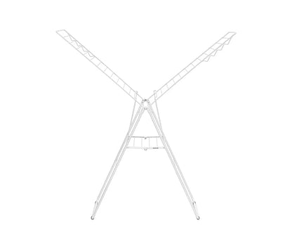 Brabantia HangOn Clothes Drying Rack | 82ft (25m) | White | Large Indoor Clothes Airer Laundry Stand with 2 Fold-Out Wings & Hanger Hooks, Folds Flat | Fits 2 Full Loads