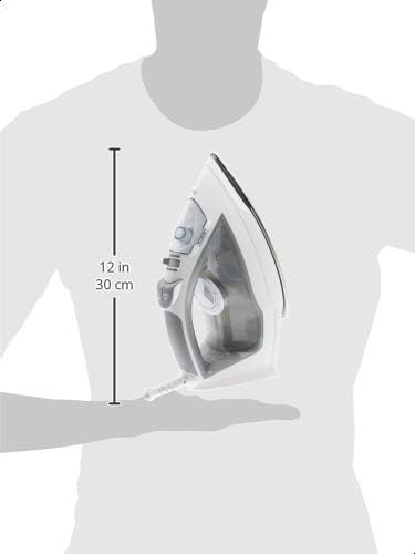 Amazon Basics Steam Iron for Clothes with Safety Auto Shut-Off, Handheld Garment Steamer, Wrinkle Remover, Stainless Steel Soleplate, Anti-Drip, 1700-Watt, 1.62ft, Gray