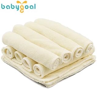 babygoal 12-Pack Rayon from Bamboo Baby Cloth Wipes- Reusable & Washable Small Saliva Towels for Newborns- Ultra-Soft Face Wipes
