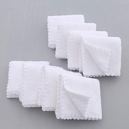 8 Pack Large Burp Cloths for Baby - 20" by 10" Ultra Absorbent Burping Cloth, Baby Washcloths, Newborn Towel - Milk Spit Up Rags - Burpy for Unisex, Boy, Girl - Burp Cloths Set(White)