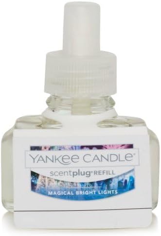 Yankee Candle ScentPlug Refill for Plug in Air Fresheners, Scented Oil Refills, Long Lasting Home Fragrance, Magical Bright Lights (Pack of 4)