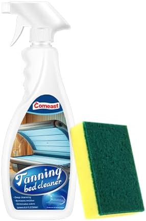 Tanning Bed Cleaner for Indoor Tanning Beds, Plastic Solution Spray Cleaner, Eliminating Particles Potentially Found in Tanning Salons or Spas Centers, Health Clubs 16.91Fl Oz