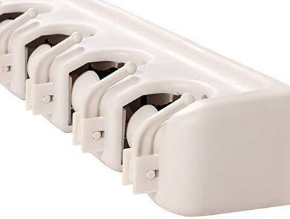 Berry Ave Broom Holder Wall Mount and Garden Tool Organizer, Closet Storage, Kitchen Rack, Home Organization and Garage Organizer for Rake or Mop Handles Up to 1.25-Inches, Hanger Plus 6 Hooks (Grey)