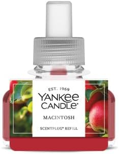 Yankee Candle ScentPlug Refill for Plug in Air Fresheners, Scented Oil Refills, Long Lasting Home Fragrance, Macintosh (Pack of 6)