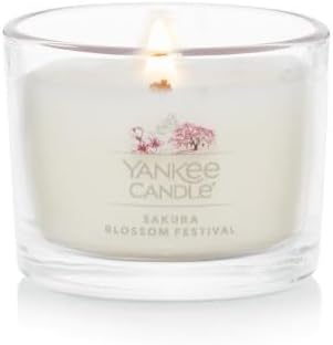 Yankee Candle Mini Jar, Sakura Blossom Festival Scented Candles, Premium Soy Wax Blend for Long Lasting Home Fragrance and Stress Relief, Gift Set for Women and Men, 1.3 Ounce (Pack of 12)