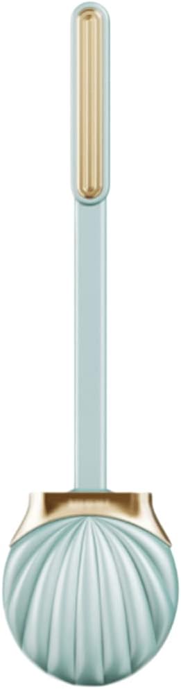 Soft Seashell Shape Toilet Brush with Silicone Bristles Toilet Brush and Holder Creative Toilet Bowl Brush Luxury Bathroom Set Reusable, Green