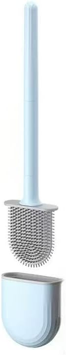 RV Silicone Toilet Brush with Holder, Toilet Bowl Brush for RV Travel Trailers/Campers, Anti-Drip Anti-Roll Compact Toilet Cleaner for Small Bathroom,Made by RVers for RVers