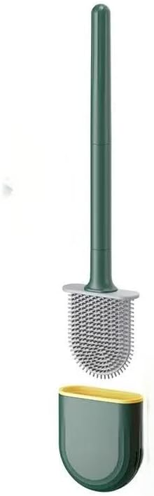 RV Silicone Toilet Brush with Holder, Toilet Bowl Brush for RV Travel Trailers/Campers, Anti-Drip Anti-Roll Compact Toilet Cleaner for Small Bathroom,Made by RVers for RVers
