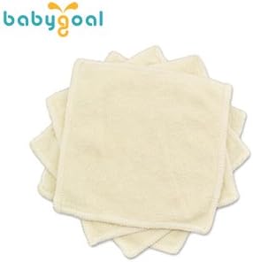 babygoal 12-Pack Rayon from Bamboo Baby Cloth Wipes- Reusable & Washable Small Saliva Towels for Newborns- Ultra-Soft Face Wipes