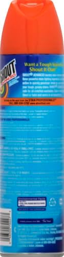 Shout Advanced Stain Remover, Foaming | Grease and Oil | 18 oz | Pack of 2