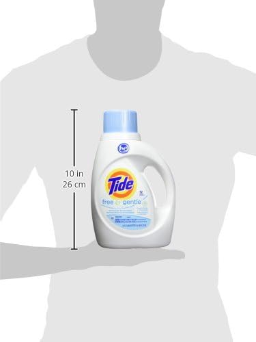 Tide Free & Gentle HE Turbo Liquid Laundry Detergent, Pack of 2, Unscented, 1.47 L (32 Loads)