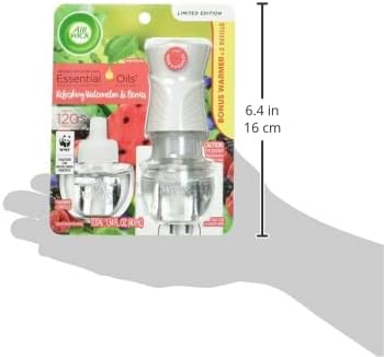 Air Wick Plug in Scented Oil Starter Kit (Gadget + 2 Refills), White Sage & Mahogany, Air Freshener, Essential Oils