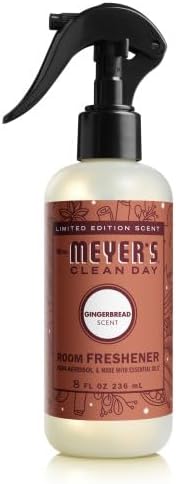 Mrs. MEYER'S CLEAN DAY Room Freshener 4 Pack Variety Pack, Iowa Pine, Peppermint, Gingerbread, Snowdrop, 8 Fl Oz Each, 1 CT
