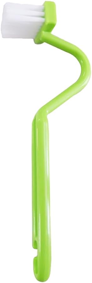 6PCS V Shaped Plastic Toilet Brush Curved Handle Hygiene Cleaning Brush 7.87x0.79 Inches 2 Each in Pink Green Blue Used for Bathroom Kitchen Corner Edges