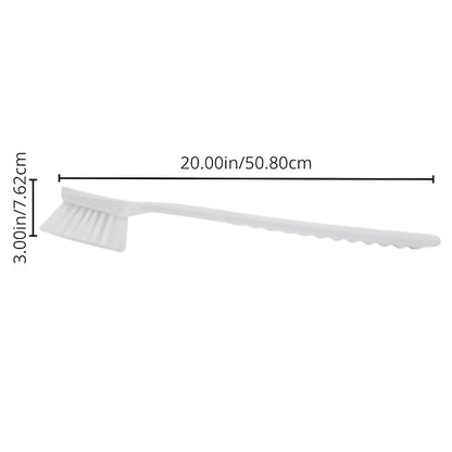 SPARTA Plastic Large Scrub Brush, Kitchen and Utility Brush with Long Handle for Cleaning, 20 Inches, White (Pack of 2)