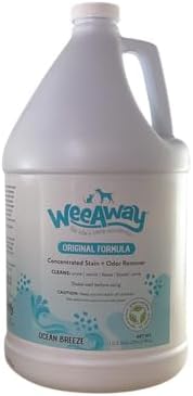Wee Away Original Formula Concentrated Stain & Odor Remover, Enzyme Cleaner, Pet Urine Odor Neutralizer, Pet Mess Remover for Carpet & Furniture, Ocean Breeze Scent, 1 Gallon