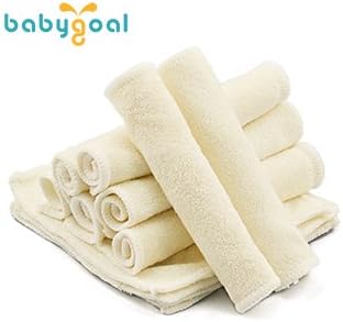 babygoal 12-Pack Rayon from Bamboo Baby Cloth Wipes- Reusable & Washable Small Saliva Towels for Newborns- Ultra-Soft Face Wipes