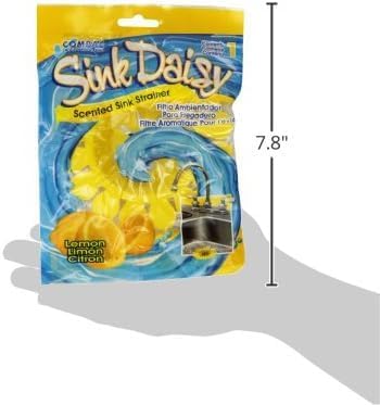 Compac Sink Daisy Scented Kitchen Sink Strainer Infuses & Freshens Your Sink, Must Have Kitchen Sink Accessories, Sink Drain Strainer - Catcher, Yellow, Lemon Scent, 12 Count, (Pack of 12)