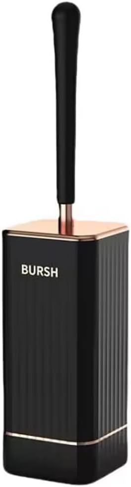 Silicone Toilet Brush, Toilet Brush and Holder, Toilet Cleaning Brush, Wall Mounted Toilet Brush for Bathroom Elegant, Durable (Black)