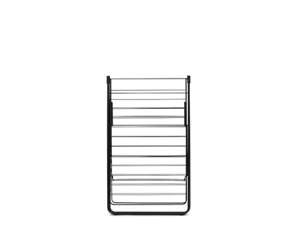 Brabantia HangOn Clothes Drying Rack | 82ft (25m) | Matt Black | Large Indoor Clothes Airer Laundry Stand with 2 Fold-Out Wings & Hanger Hooks, Folds Flat | Fits 2 Full Loads