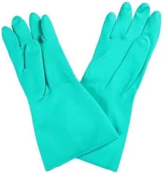 13 inch Nitrile Rubber Dishwashing Gloves 2 Pairs Waterproof, Reusable, Suitable Home Cleaning, Bathroom, Kitchen