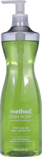 Method Dish Soap, Lime + Sea Salt, Tough on Grease, 18 Fl Oz (Pack of 2)