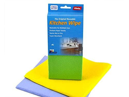 Flinka Kitchen Wipes 2 Count Pack - Large (16 in. x 15 in.) Reusable Cleaning Cloth - Washable Paper Towels - Eco Friendly Viscose Cloths - Assorted Variety of Colors