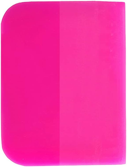 4 Inch Pink Anti-Scratch TPU Rubber Squeegee PPF Vinyl Scraper for Paint Protection Film, Car Tinting, Window Cleaning (Pink Square)