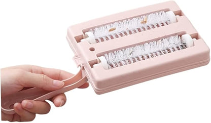 Carpet Debris Brush Double-Roller Sofa Sweeper Handheld Dusting Cleaner Pink Carpet Debris Brush,Double-Roller Cleaning Brush,Carpet dusting Brush,Carpet Sofa Sweeper,Carpet Cleaning Brush