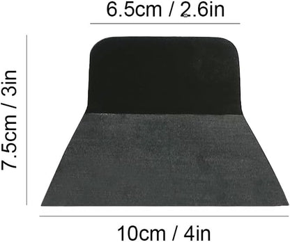 Black Soft Rubber Wrap Squeegees Carbon Fiber Vinyl PPF Scraper Car Window Tinting Tool Glass Cleaner (Black 2 Cut Edge)