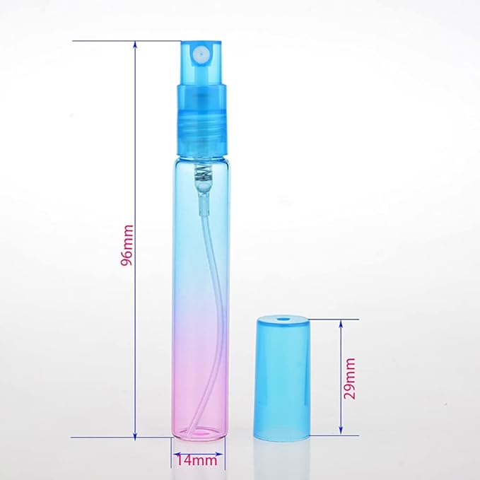 Mini Perfume Spray Bottles Colorful Glass Bottles Refillable Empty Fine Mist Sprayer Bottles Refillable Container Perfume Atomizer for Cleaning Essential Oils Liquid 6 Pieces Ombre Colors (8ml)