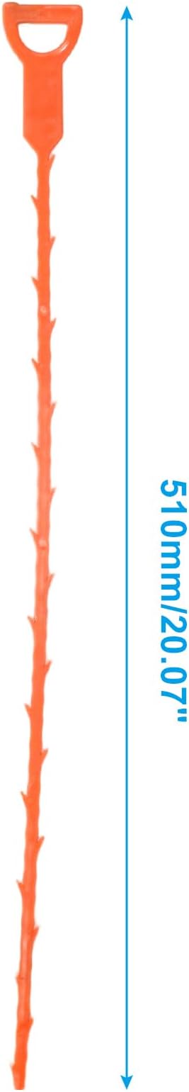 3 Pack 20 Inch Drain Clog Remover Snakes, Hair Cleaning Tool Effective Drain Snake Auger Tool for Sink, Shower, Bathtub, and Toilet(Orange)