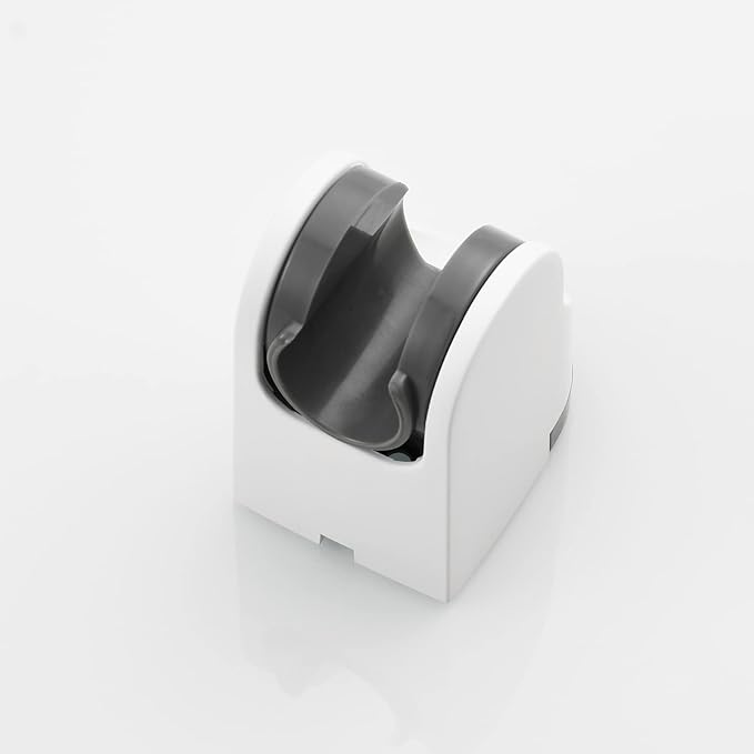 Tecmolog White Shower Bracket Wall Mount Plastic Shower Head Holder for Hand Held, ST01W